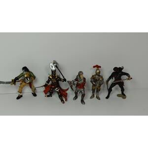 Vintage Figures Medieval Warriors‎ Set of 5 Knights Ninja Pirate Papo Safari